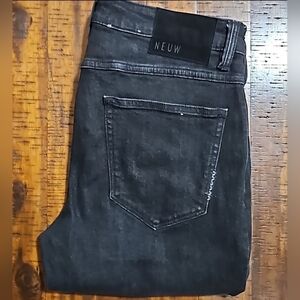 NEUW Iggy Black Horizon Cotton Stretch Distressed Skinny Denim Jeans 32x…